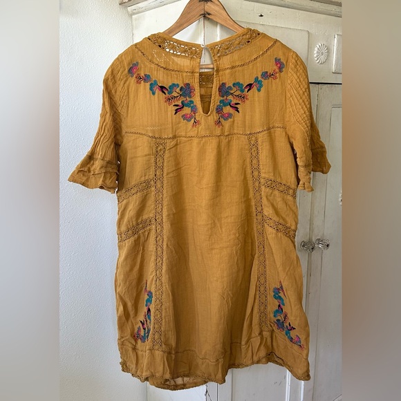 Free People | Women’s Amber Glow Victorian Embroidered mini dress, lined, size S - Picture 6 of 15